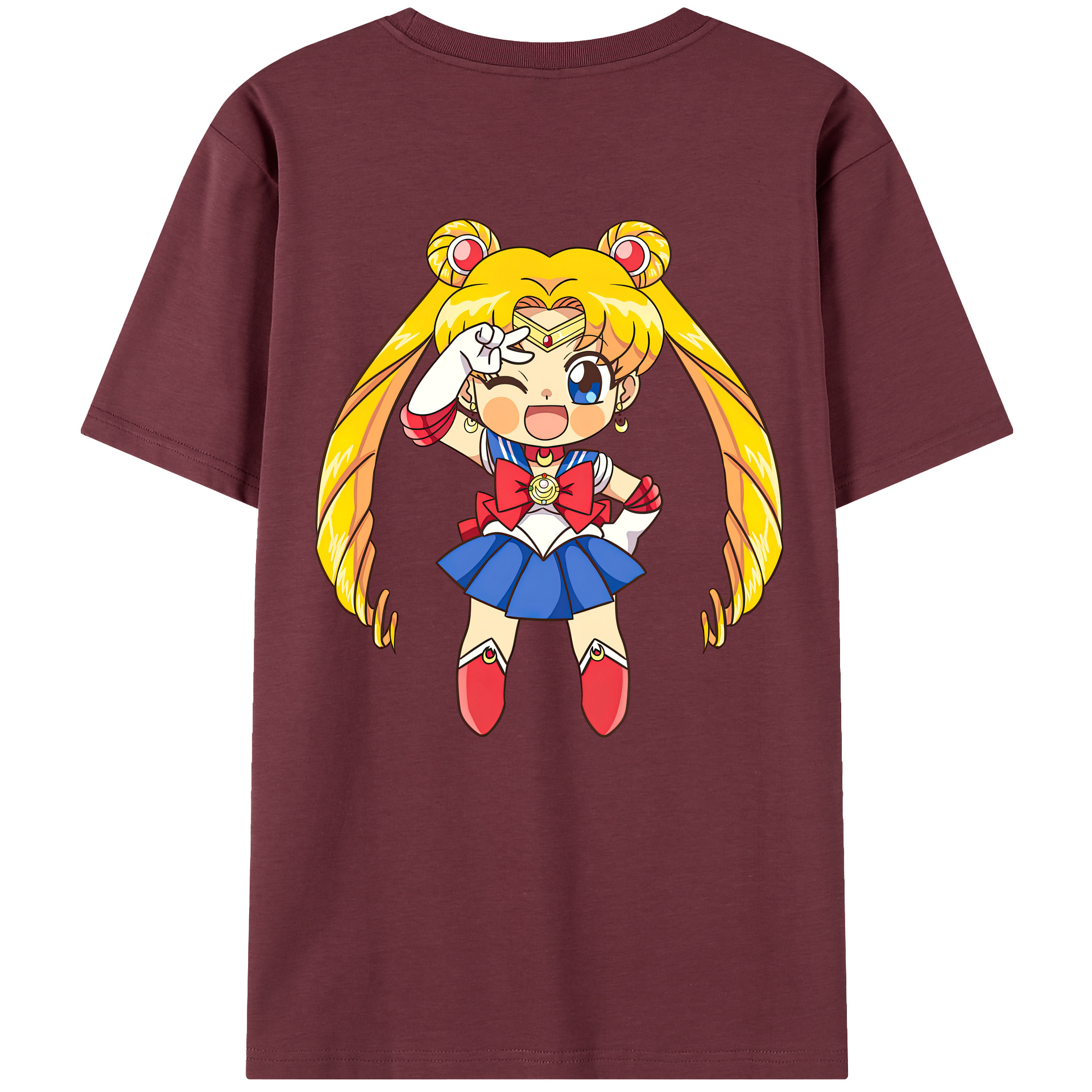 （画像用） 美少女戦士セーラームーン 月野 うさぎ つきの うさぎ Sailor Moon Tsukino Usagi 綿100％半袖Tシャツ（背面プリント）